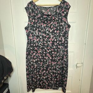 George Draped Neck Sleeveless Dress